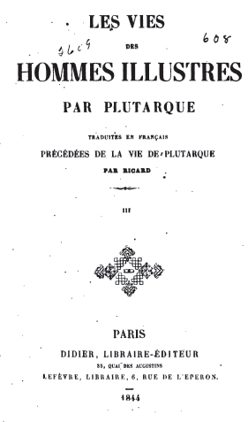 Plutarque, traduit par R. Richard