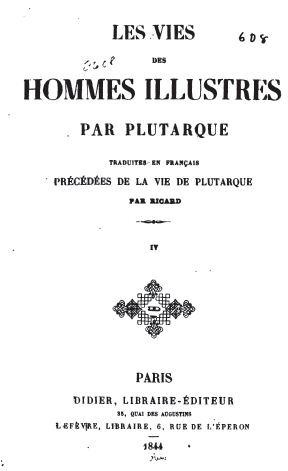 Plutarque, traduit par R. Richard