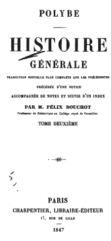 Πολυβε, traduit par félix Bouchot Tome II