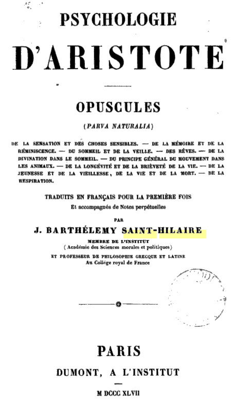 Aristote : Opuscules