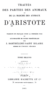 Aristote : Partie des animaux