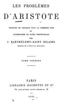 Aristote : Problèmes